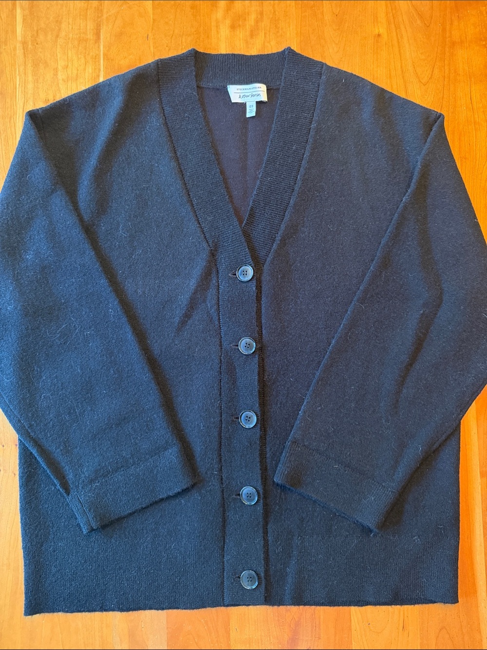 & Other Stories Black Oversized Cardigan